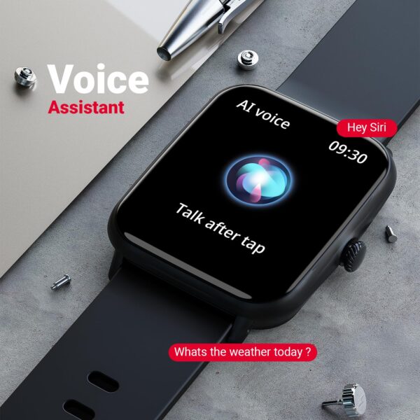 Fire-Boltt Ninja Call Pro Plus Smart Watch 1.83” HD Display, Bluetooth Calling, AI Voice Assistant, 100 Sports Modes, IP67 Waterproof, SpO2 Monitor, Smart Watch for Man & Woman- Black