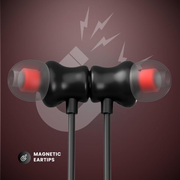 OOGE Tune 15 Wireless Neckband (Black) Bluetooth 5.3, Type-C Fast Charging, 2500h Standby, Magnetic Earbuds, Deep Bass Audio, Lightweight & Comfortable Fit, Sweatproof in-Ear Headphones