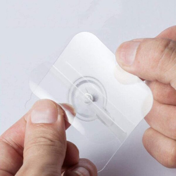 JIALTO 10 Pcs Stainless Steel, PVC, ABS Nail Free Seamless Adhesive Non-Trace No Drilling Installation Hanging, Waterproof Screws Wall Hook (Transparent)