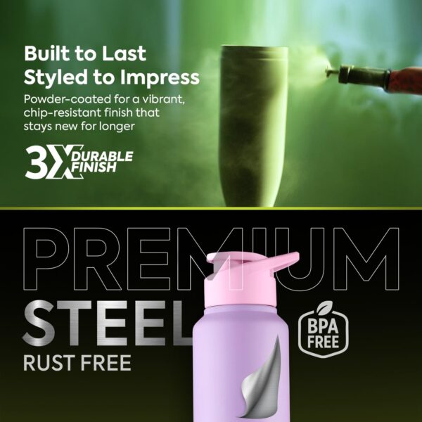 PEXPO Craft Pro 1000 ISI Certified Stainless Steel Sports/Fridge Water Bottle with Sipper Cap - 950ml | Single Wall | For Home, Office, Gym, Travelling | Lightweight| BPA Free - Pink&Purple Ombre