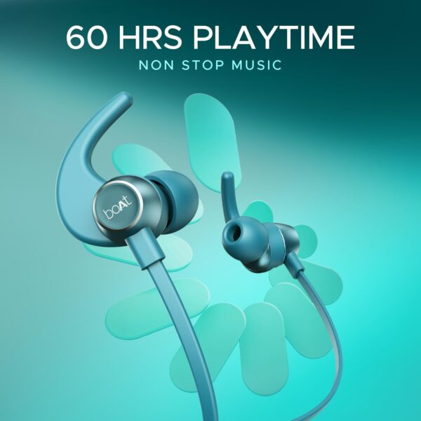 boAt Rockerz 255 Pro+, 60HRS Battery, Fast Charge, IPX7, Dual Pairing, Low Latency, Magnetic Earbuds, in Ear Bluetooth Neckband, Wireless with Mic Earphones (Teal Green)