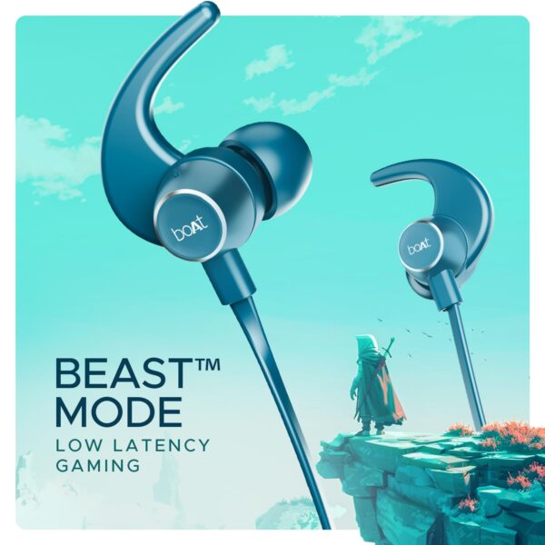 boAt Rockerz 255 Pro+, 60HRS Battery, Fast Charge, IPX7, Dual Pairing, Low Latency, Magnetic Earbuds, in Ear Bluetooth Neckband, Wireless with Mic Earphones (Teal Green)