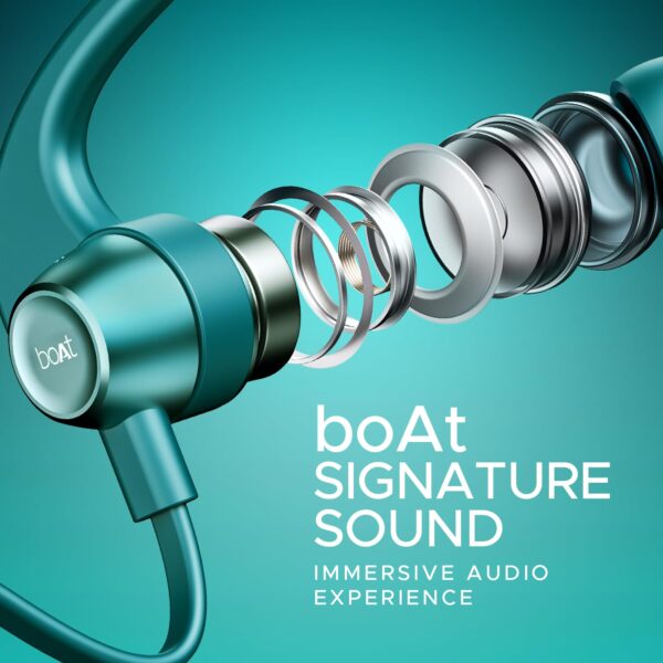 boAt Rockerz 255 Pro+, 60HRS Battery, Fast Charge, IPX7, Dual Pairing, Low Latency, Magnetic Earbuds, in Ear Bluetooth Neckband, Wireless with Mic Earphones (Teal Green)