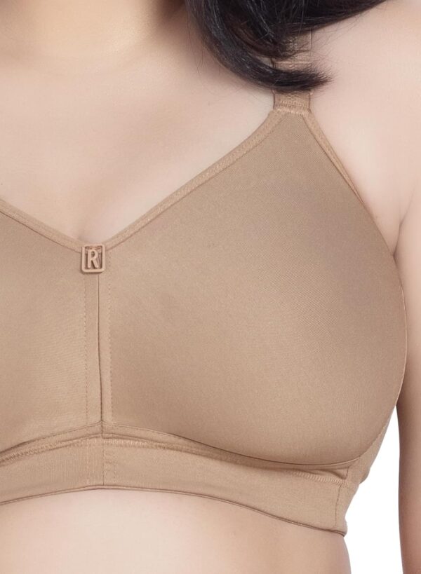 TRYLO Riza T-FIT Women's Non-Padded,Non-Wired,Full Coverage,Seamless 100% Cotton Feel Fabric Bra Available in Multicolor