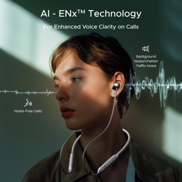 boAt Rockerz 255 Z Plus,AI-Enx Tech,Spatial Audio,50HRS Battery,Low Latency Mode,Fast Charge,App Support,IPX4,GFPS,BT V5.3,Bluetooth Neckband,Wireless with Mic in Ear Earphones (Slate Grey)