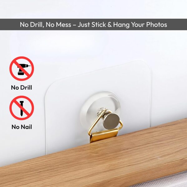 Zulaxy Photo Frame Hooks for Wall Without Drilling, 10 Pack Self Adhesive Hooks for Wall Heavy Duty Strong Nail Free for Hanging Photo Frame (Hanging Hook, Transparent) Stainless Steel