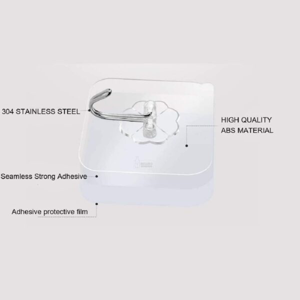 Misamo Enterprise PVC Wall Hooks, Pack of 15, Transparent