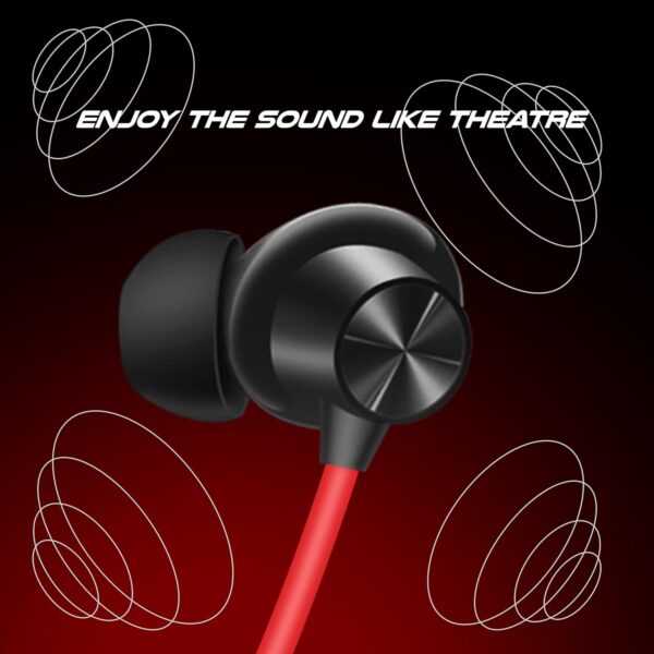 SIGNATIZE Bluetooth Earphone in Ear Wireless Neckband, with Mic,Up to 65 Hours Playtime, Magnetic Earbuds, Lightweight v5.3 Bluetooth Headset for Running, Gyming & Travelling (Red)