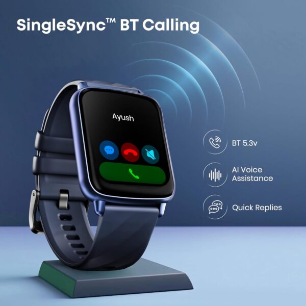 Fastrack Volt S1 Smart Watch for Man and Women Latest with 1.83" Display, Silicone Strap, BT Calling, 100+ Sports Modes, Heart Rate, SpO2, IP68, Ideal Smartwatch for Boys and Girls (Beige)