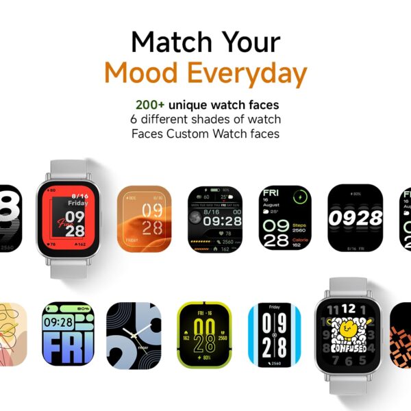 Redmi Watch 5 Active, 2 Display, Metal Body, 18 Day Battery, Bluetooth Calling, Advanced AI Noise Cancellation, Alexa, Black