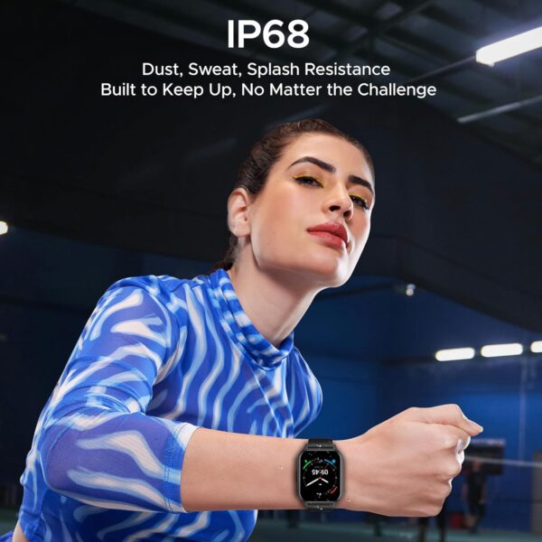 boAt Wave Call 2 Plus Smart Watch w/Bilingual Support (Hindi/English), 1.96”(4.97 cm) HD Display, BT Calling, 100+Sports Modes, Animated Watch Faces, Voice Assistant(Active Black)