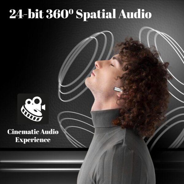 truke Mega 9 New Launch True Wireless in Ear Earbuds W/ 24-Bit Lossless Spatial Audio, 70H Battery Fast Charge Ear Buds, Leather Finish, 13mm Speakers TWS, 40ms Ultra Low Latency, 4Mics ENC