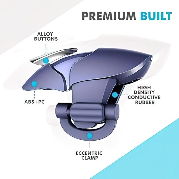 Extra Premium PUBG Mobile Gaming Trigger Fire and Aim Button Game Shooter, Sensitive Shoot for PUBG| Free FIRE| Call of Duty| BGMI Compatible with All Smartphones-(3 Pair Sleeves- 1 Pair Trigger)