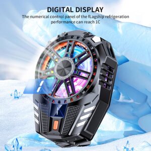 STRIFF Mobile Cooling Pad |Mobile Cooler | Gaming Fan | for Instant Cooling Advanced Refrigeration Chip & LED Temperature Display Compatible for Android and iPhones - (Black)