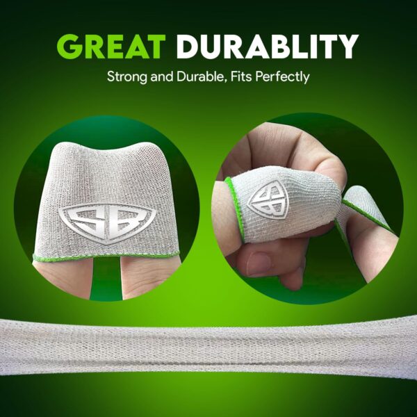 SpinBot Silver Fiber Thumb & Finger Sleeve for Mobile Game (4 Pieces), Pubg,Cod,Freefire -with Metal Carry Box-Pack of 2 Pair