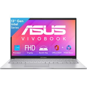 ASUS Vivobook 15 (13th Gen Intel Core i3-1315U, 8GB RAM, 512GB SSD) – 15.6” FHD Anti-Glare, Windows 11, Cool Silver (X1504VA-BQ321WS)