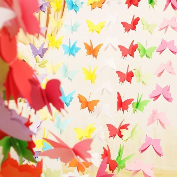 3D Butterfly Decoration Garland 6ft | Party Decor for Birthday & Wedding