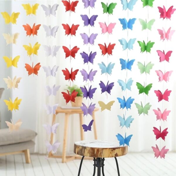 3D butterfly multicolor garland decoration for birthday baby shower wedding wall hanging