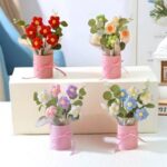 crochet flowers bouquet gift for girls pink daisy