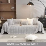 luxury fluffy sofa cover for 3 seater sofa grey color india