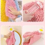Hand towels with hanging loop for bathroom use soft quick dry multicolor flower design towel set