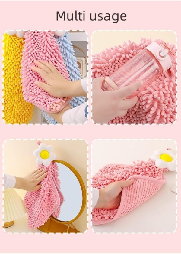 Soft hand towels with hanging loop close up showing absorbent fabric texture high quality towel set