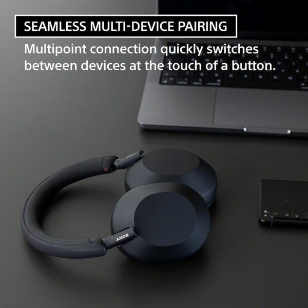 Sony WH-1000XM5 Best Active Noise Cancelling Wireless Bluetooth Over Ear Headphones with Mic for Clear Calling,Battery Life 30 Hours -White