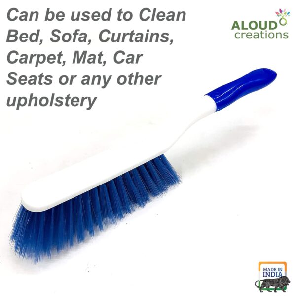 ALOUD CREATIONS Long Bristle Polypropylene Dust Cleaning Brush | Ideal For Carpet Cleaning, Car Seat, Bed, Sofa, Curtains, Mats And Household Upholstery Cleaning | Multicolour | Pack Of 2