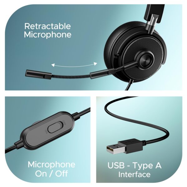 Boat Bassheads 900 Pro Wired Headphones with 40Mm Drivers, Lightweight Foldable Design, Over Ear, Remote Control, Unidirectional Retractable Mic, Adjustable Headband & USB Type-A Compatibility(Black)