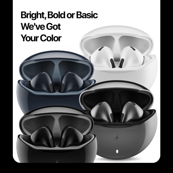 Fire-Boltt Aero TWS Earbuds Custom EQ, Wireless Bluetooth 5.4, Music & App Support, 50H Playtime, Fast Charging Case, 50ms Low Latency for Gaming, Touch Controls, IPX4 Waterproof, Clear Calls - Black