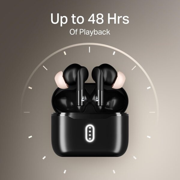 Boat Airdopes 141 Gen 2, 4 Mics ENx Tech, 48 Hrs Playback, Free Music Streaming, Fast Charge, Low Latency, IPX4, v5.4 Bluetooth Earbuds, TWS Ear Buds Wireless Earphones with mic (Active Black)