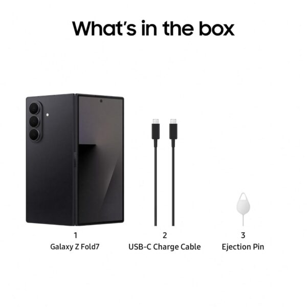 Samsung Galaxy Z Fold7 5G Mobile with Galaxy AI (JetBlack, 12GB RAM, 512GB Storage), Ultra Sleek Design with 200MP Camera, Ultra-Smooth Gaming with Powerful Snapdragon 8 Elite, Google Gemini