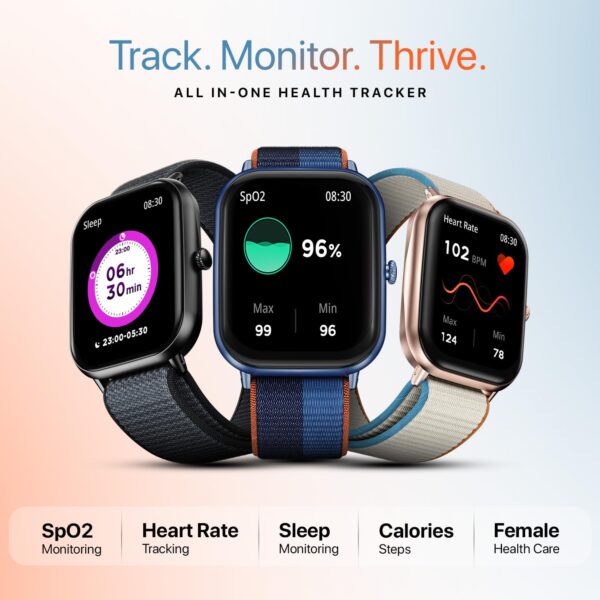Fire-Boltt Ninja Call Pro Max Nyluxe Smart Watch 2.01″ with Bluetooth Calling, Voice Assistance, SpO2 & Heart Rate Monitor, 120+ Sports Modes, IP67 Waterproof, Smart Watch for Men & Women - Grey