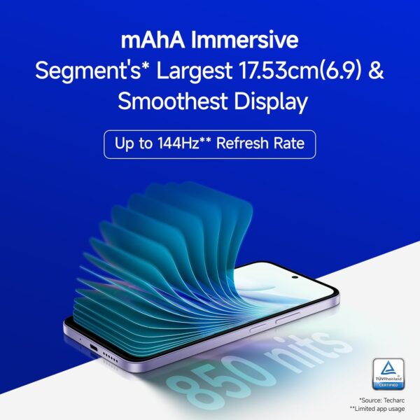 Redmi 15 5G Sandy Purple 6GB + 128GB | Segment's Largest 7000mAhA Battery | Segment's Largest Display 17.53cm(6.9) Up to 144Hz | Snapdragon 6s Gen 3 | 18W Reverse Charging | 50MP AI Dual Camera