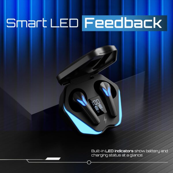 Fire-Boltt Aero Shadow TWS Earbuds Custom EQ, RGB Lights, Wireless Bluetooth 5.4, Music & App Support, 50H Playtime, Fast Charging Case, 50ms Low Latency for Gaming, Touch Controls - Onyx Black