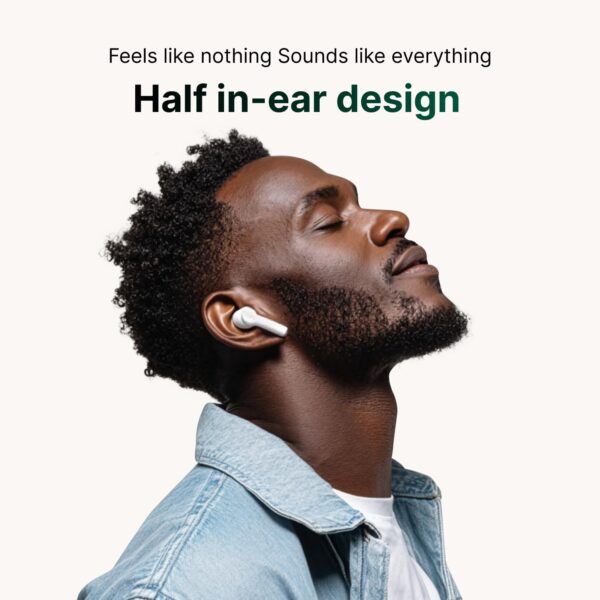 Noise Buds Mini Truly Wireless Earbuds (2026) | Half in-Ear Design | 40H Playtime | Quad Mic ENC for Clear Calls | 13mm Driver | Low Latency Gaming Mode | BT v5.3 | IPX4 Sweat Resistant - Jet Black