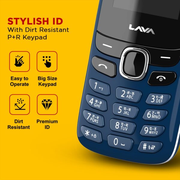 Lava A1 Music(Blue), Bluetooth Support, Smart AI Battery, Military Grade Certified,4 Days Battery Backup, Keypad Mobile