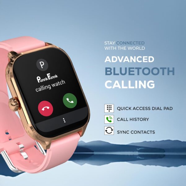 PunnkFunnk H9 Smart Watch 2.01" TFT Display, Bluetooth 5.0 with 100+ Sports Mode, Heart Rate & Blood Oxygen Monitor, Call & Message Reminders Compatible with Android & iOS, IP67 Waterproof(Pink)