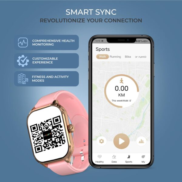 PunnkFunnk H9 Smart Watch 2.01" TFT Display, Bluetooth 5.0 with 100+ Sports Mode, Heart Rate & Blood Oxygen Monitor, Call & Message Reminders Compatible with Android & iOS, IP67 Waterproof(Pink)