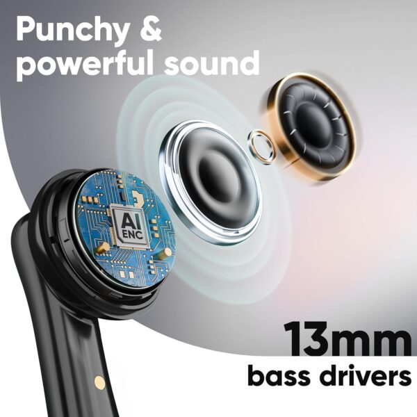 Mivi DuoPods Marathon Earbuds Wireless | Fast Charge | 70H Playtime | BT v5.3 | 13mm Drivers | Noise Cancellation | IPX4.0 TWS