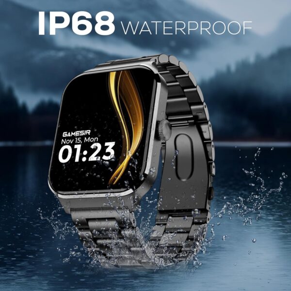 GameSir Nexoro 2.01” Smartwatch for Men & Women Bluetooth Call, Heart Rate, SpO2, Sleep & 100+ Sports Modes, IP68 Waterproof, Compatible with Android & iPhone (Metal Black)
