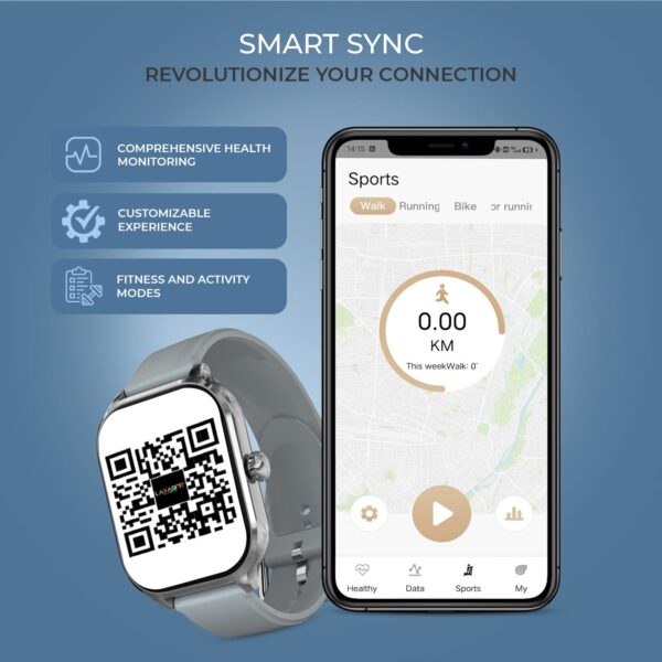 PunnkFunnk H9 Smart Watch 2.01" TFT Display, Bluetooth 5.0 with 100+ Sports Mode, Heart Rate & Blood Oxygen Monitor, Call & Message Reminders Compatible with Android & iOS, IP67 Waterproof(Grey)