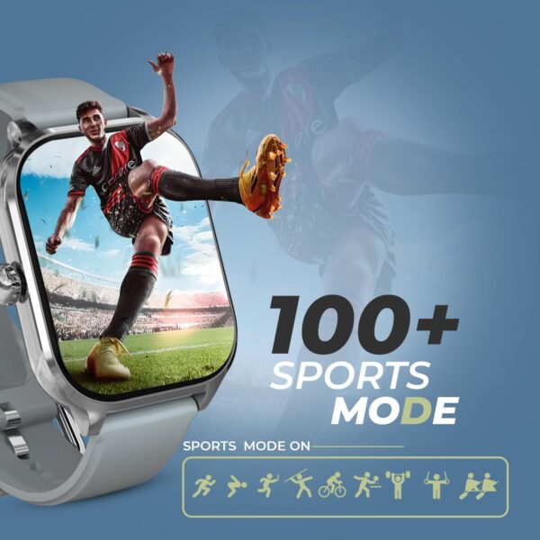 PunnkFunnk H9 Smart Watch 2.01" TFT Display, Bluetooth 5.0 with 100+ Sports Mode, Heart Rate & Blood Oxygen Monitor, Call & Message Reminders Compatible with Android & iOS, IP67 Waterproof(Grey)