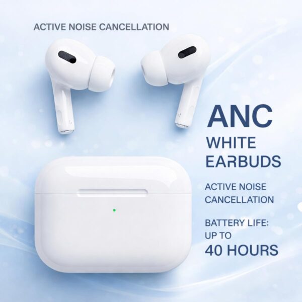 Revees Clive Ultra Wireless Bluetooth Earbuds with Spatial Audio, USB-C Charging Case, 30H Battery Backup, Sweat & Water Resistant, White