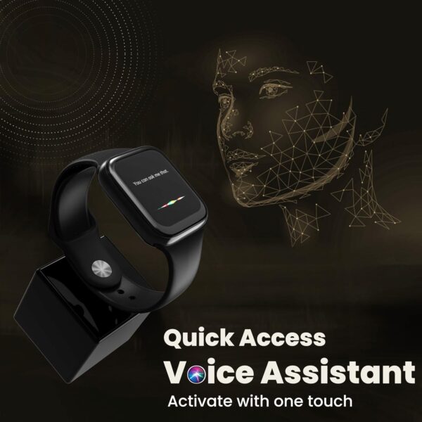 HAMMER Ace 3.0 Bluetooth Calling Smart Watch with Largest 1.85" IPS Display, Dual Mode, Spo2, Heart Rate, Strong Metallic Body & Skin Friendly Strap (Black)