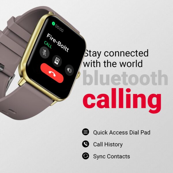 Fire-Boltt Ninja Call Pro Plus Bluetooth Calling Smart Watch, 1.83″ Display, AI Voice Assistant, 120+ Sports Modes, IP67 Waterproof, SpO2 & Heart Rate Monitor Smartwatch for Women - Cinnamon Slate