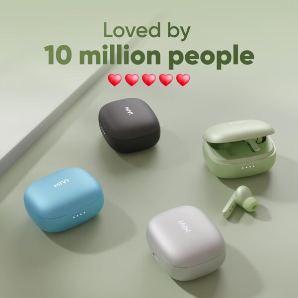 Mivi DuoPods Echo | AI-ENC Calls| IPX 4.0 Earphone Wireless | 13mm Drivers Earbuds | TWS Earphone Wireless with Bluetooth 5.3 | Made in India | 1 Year Warranty | 60 Hours Playtime
