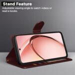 Pikkme Flip Cover for Oppo A3x 5G Brown Leather Case