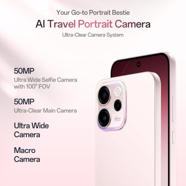 Oppo Reno15c 5G (Afterglow Pink, 8GB RAM, 256GB Storage) with No Cost EMI/Additional Exchange Offers