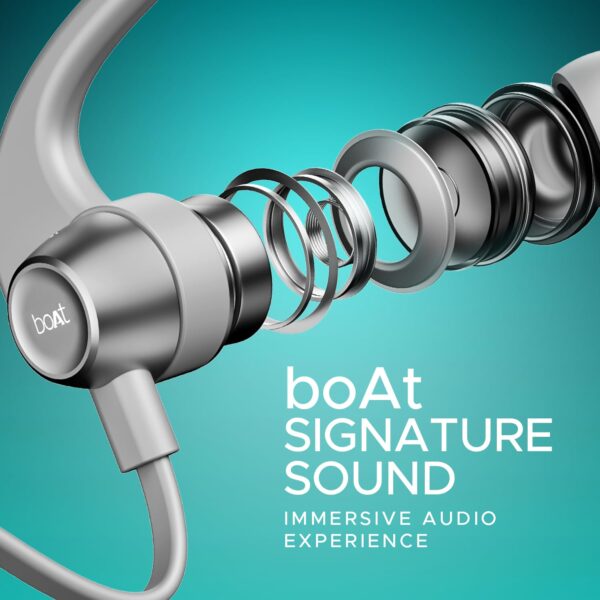 Boat Rockerz 255 Pro+, 60H Battery, Fast Charge, IPX7, Dual Pair,Low Latency,Magnetic Buds, Stream Ad Free Music via App Support, in Ear Bluetooth Neckband, Wireless with Mic Earphones (Cosmic Grey)